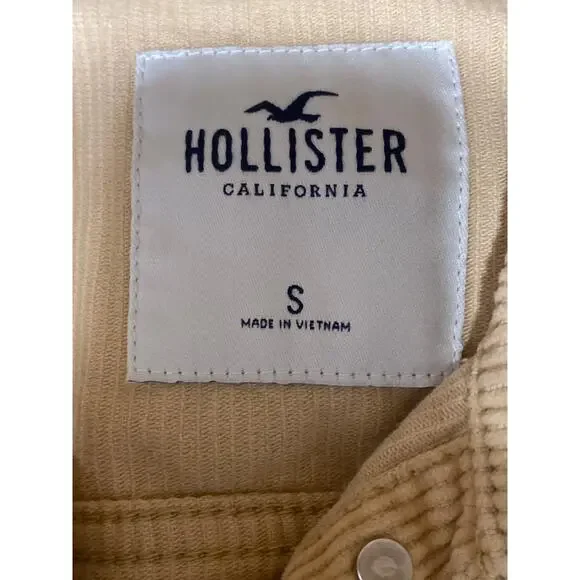 Hollister Women's Tan Corduroy Long Sleeve Button Up Trucker Shirt Jacket Size S - Picture 5 of 6